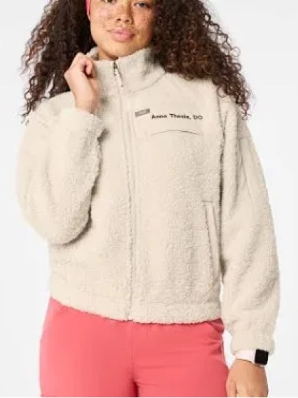 Figs Cream Teddy Jacket
